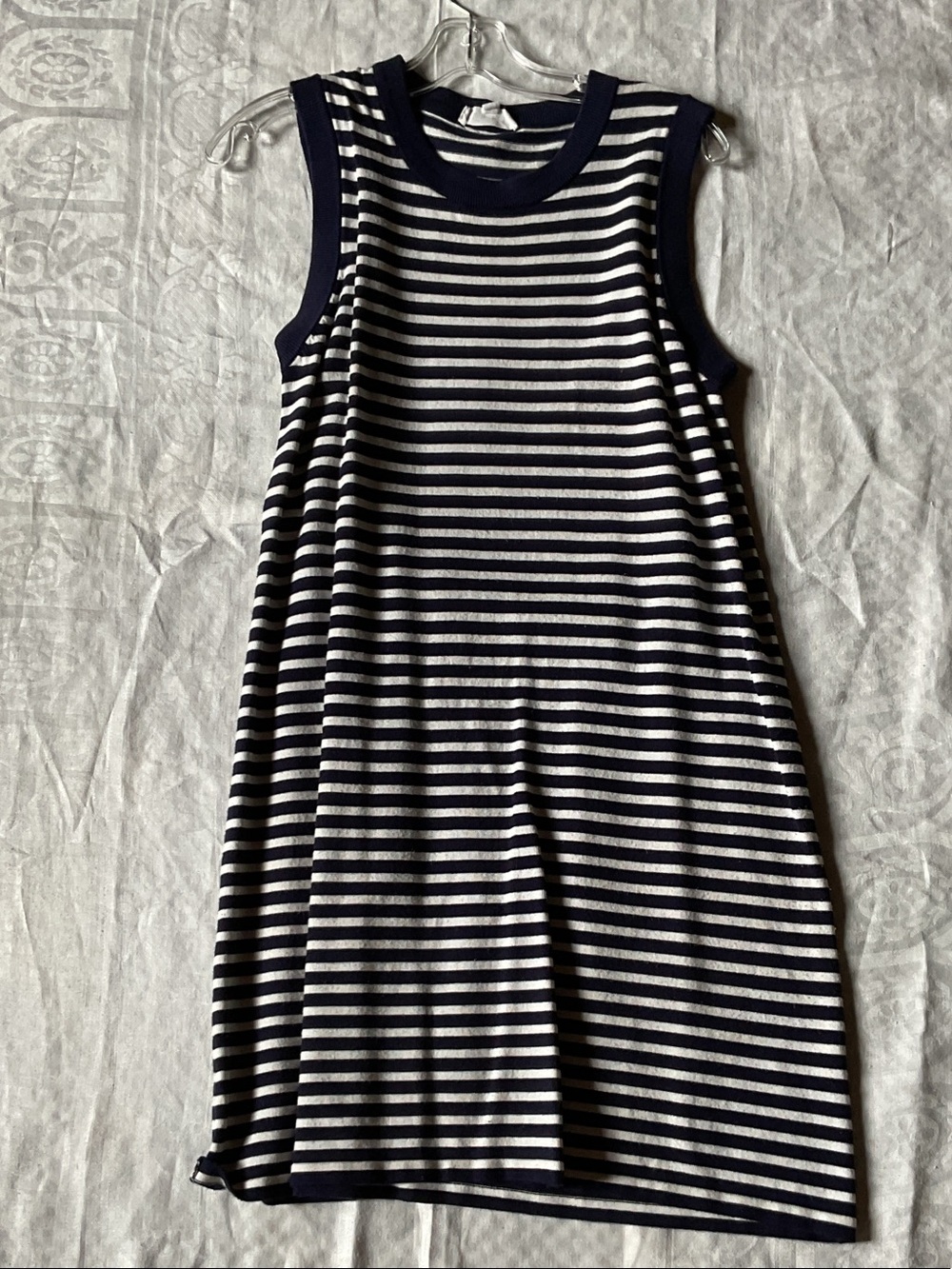 THML Navy and White Striped Sleeveless A-Line Dress